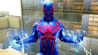Spider-Man PS4 - Spider-Man 2099 Suit Electric Combat & Free Roam Gameplay