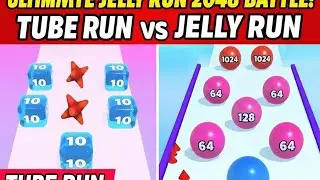 Crazy 3 Shape 2048 Fight! Jelly Run vs Tube Run &ndash; Epic Gameplay Showdown!
