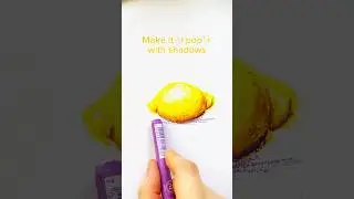 How to draw a lemon in OIL PASTEL 🍋 #art #drawing #shorts