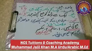 Jama Ki Aqsam Ism e Jama Tasniya or  Tasniya Ki Ilamat By Muhammad Jalil Khan M.A Urdu/Arabic M.Ed