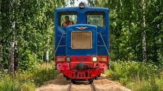 Как обслуживают узкоколейку? ТУ4-1387 с балластным вагоном УЖД