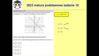 10 PP 2023 Matura matematyka poziom podstawowy zadanie 10. Funkcja liniowa