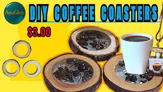 How to Make Coffee Coasters with Resin & Wood Beginner DIY#Coasters#ResinArt#CoffeeBean#AquaGloss