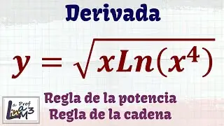 Derivada con regla de la cadena, logaritmo natural y raíz cuadrada | La Prof Lina M3
