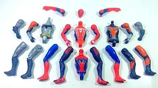 ASSEMBLE SUPERHERO TOYS..SPIDERMAN MILES MORALES vs BATMAN vs ANT MAN vs SPIDERMAN.. 