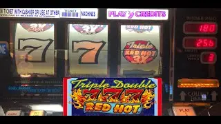 CLASSIC OLD SCHOOL CASINO SLOTS: TRIPLE RED HOT 777 SLOT PLAY! NICE WINS! EPIC BATTLE WITH MACHINE!