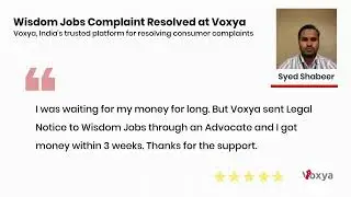 Wisdom Jobs Complaint Resolved at Voxya.com