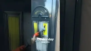 Spraying a upvc composite door in anthracite grey 😍