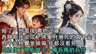 【一口氣看完】做了一世毒後 壽終正寢，再睜眼我卻成了將軍府瀕死的真千金，假千金挑釁爹娘偏 我都沒看見，只抓住了那能調令十萬兵馬的兵符#古言 #有聲小說 #情感故事
