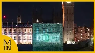 Campaign group lights up Houses of Parliament in Elon Musk protest