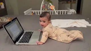 Krishna, the tech baby. #5monthsbaby #babytech