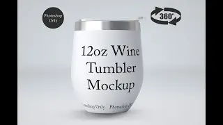 12oz powder coated wine tumbler animated mockup