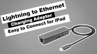 Lightning to Ethernet Adapter for iPad, RJ45 Connector Wired Network, with USB for Keyboard,Charging
