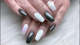 Gel Nails Tutorial / Easy Sweater Nail | Unichrome Nails | Hard Gel