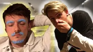BLEACHING SLEEPING FRIENDS FACIAL HAIR PRANK!