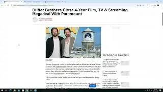 Huge Film & TV News: Duffer Brothers Close 4-Year Film, TV & Streaming Megadeal With Paramount