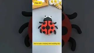 How to make a ladybug with modeling clay #art #clay #clayart #diy #short #shorts