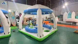 Inflatable Floating Yacht Platform Leisure Tent Floating Inflatable Dock Platform Sofa