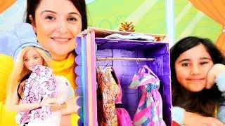 Barbie i&ccedil;in kendimiz dolap ve askı yapıyoruz. Oyuncak gardrop