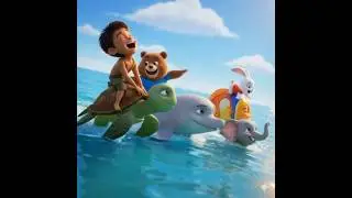Jungle Boy&rsquo;s Epic Sea Adventure|RidingTurtles, Dolphins&Funny Fish 🐢🐬🐟#JungleBoy#SeaAdventure#viral