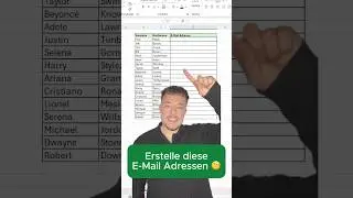 E-Mail Adressen erstellen mit Strg + E 🚀 #excel #exceltricks #exceltutorial