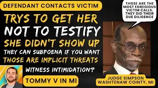 Witness intimidation, calling the victim from jail. Told her not to show up or to show up and lie.