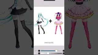 Ai Hoshino + Hatsune Miku 🤔 #hatsunemiku #oshinoko #aihoshino #miku #vocaloid #idol #shorts #drawing