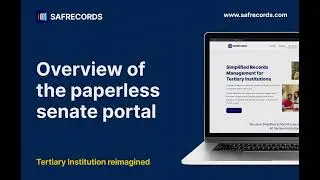 Overview of the Paperless Senate Portal | SAFRecords Guide | FlexiSAF
