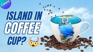 Остров внутри кофейной чашки? 🤯 Фотоманипуляция в Canva (пошаговая инструкция)