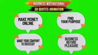 Powerful Business Quotes 3d Animation Green Screen | Copyright Free | Inspiration for Entrepreneurs