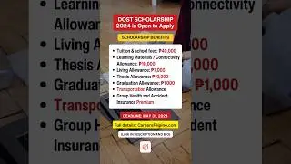 DOST SCHOLARSHIP 2024: Last Day to Apply. Link in Comments Section