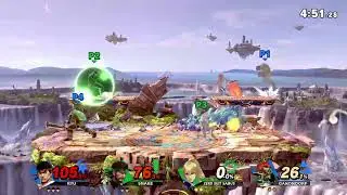 RYU/Ganondorf vs Snake/Zero Suit Samus SSBU Team Battle Online 68