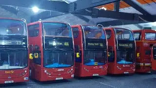 Enviro400s in a Miniature London Transport Bus Garage