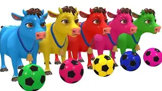 Paint Animals Cow Cartoon Yak Bison Bull Ox African Buffalo Fountain Crossing Animal Transformation