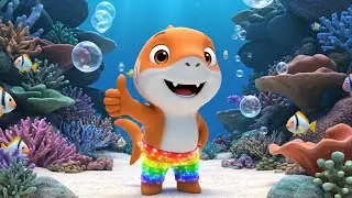 Baby Shark Danced in Rainbow Pants | Funny Toddler Song | Kids Rhymes