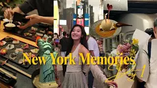 Du Lịch New York Day 1 || Ume Sushi, China Town, Time Square [Eng Sub]