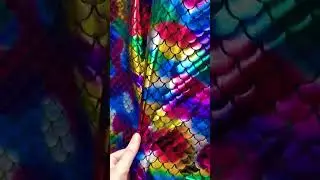 Rainbow Mermaid scale fabric, fish scales tail material, iridescent stretch textile #mermaid #fabric