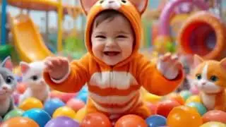 Nursery Rhyme Adventure! Singing, Playing Ball & Swimming Fun! Happy Kids Time! Ball Pit, Balloons