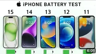 iPhone 15 vs iPhone 14 vs iPhone 13 vs iPhone 12 vs iPhone 11 Battery Test...