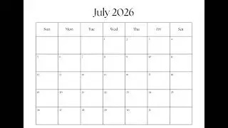 2026  Minimalistic Monthly Calendar A4 Landscape