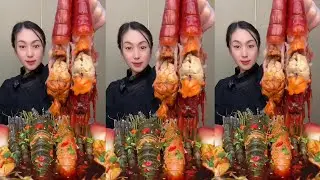 Yummy #576 Eat Lobster 🦞, Shrimp 🍤🦐, ..{ seafood 🦐 🦐 } #mukbang #seafood #yummyfood 