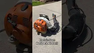 Stihl Electric Start Backpack Blower🤪 #stihl #blowers #leafblower #lawncare #lawnmaintenance #lawn
