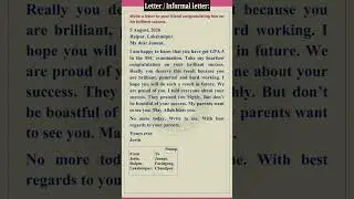 Write a Letter to Your Friend Congratulating on Her Success | English Letter Writing #letterwriting