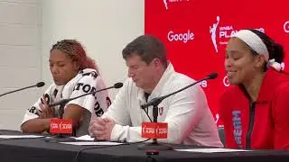 Naz Hillmon, Bri Jones, and Karl Smesko postgame after Dream lose Game 2 to Indiana Fever