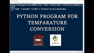 PYTHON PROGRAM FOR TEMPARATURE CONVERSION | CELSIUS TO FAHRENHEIT | GE3171 PSPP LAB PROGRAMS