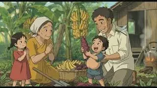 The Most Cozy Ghibli Feast 🍚 Sunset Family Dinner Aesthetic #dinner #ghibliinspired 