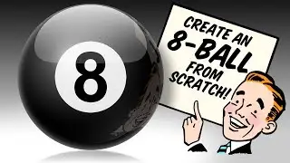 Photoshop: Кто-нибудь, 8-шар?! Как создать блестящий 8-шар с нуля!