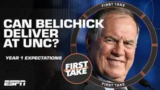HEATED DEBATE 🔥 How will Bill Belichick fare in Year 1 at North Carolina⁉️👀 | First Take