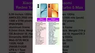 Xiaomi Redmi Turbo 5 vs Xiaomi Redmi Turbo 5 max full specs review