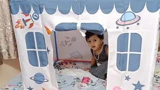 राधाने तिचा पहिला तंबू बांधला #radha #tent #cutebaby #cute #minivlog #vlog #vlogs #aai #baba #build